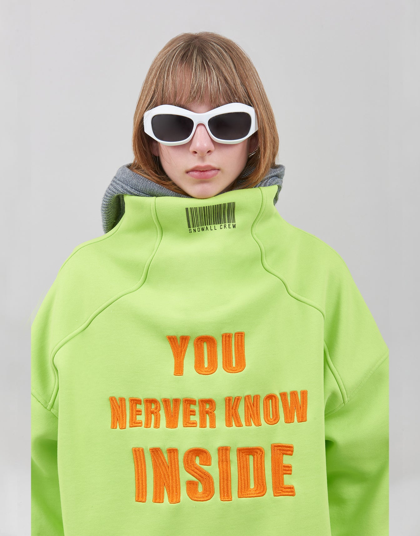 Hoodie Water Resistant Inside Lime Fluo