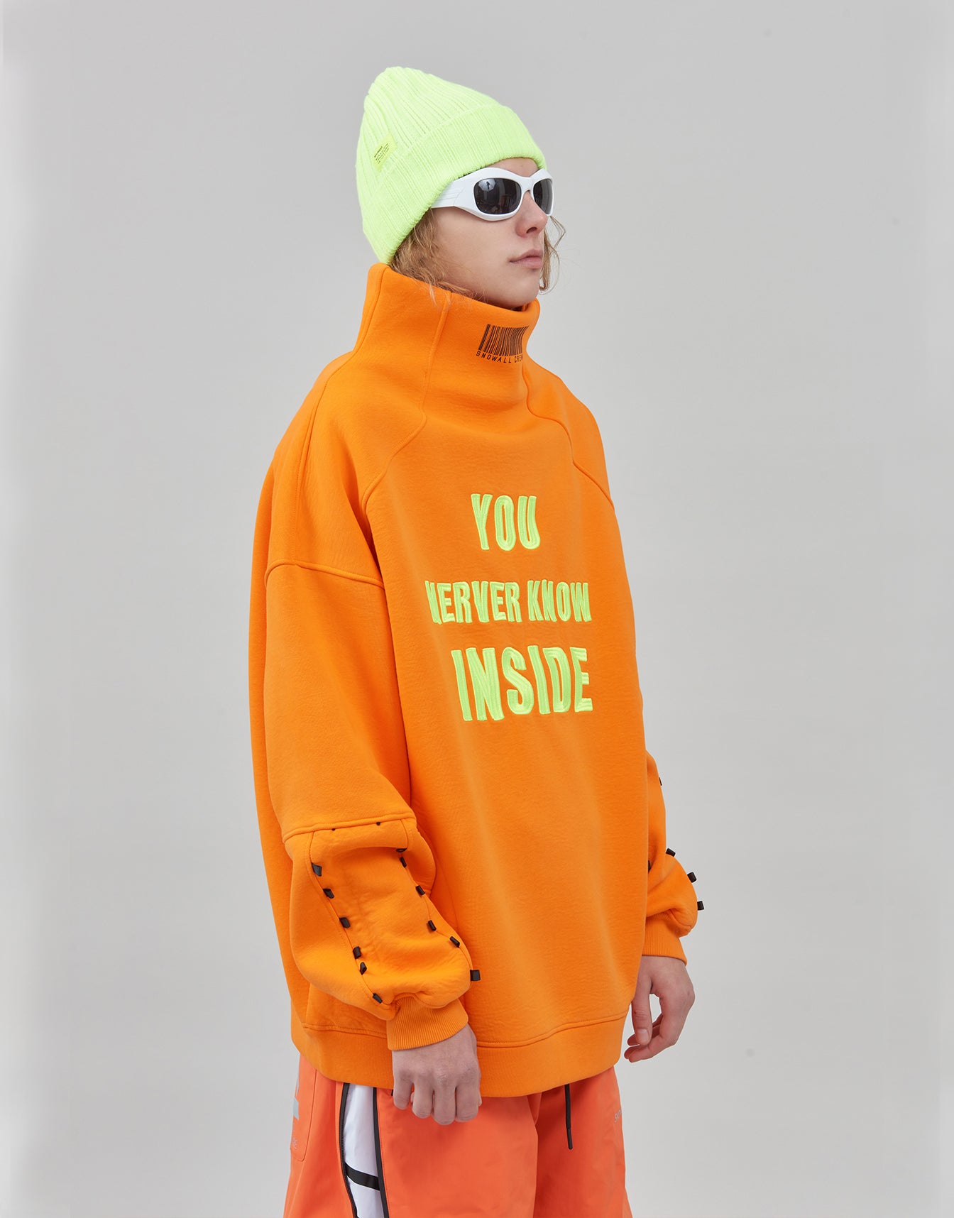 Hoodie Water Resistant Inside Orange