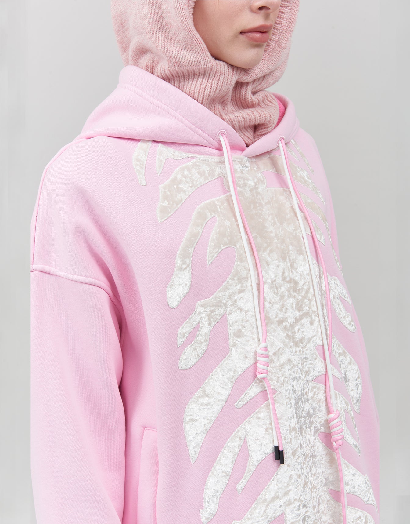 Hoodie Water Resistant Zebra Pink