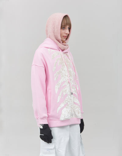 Hoodie Water Resistant Zebra Pink